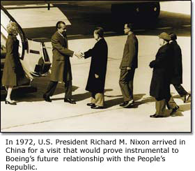 U.S. President Richard M. Nixon took a groundbreaking trip on Air Force One