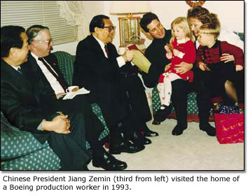 Chinese President Jiang Zemin (third from